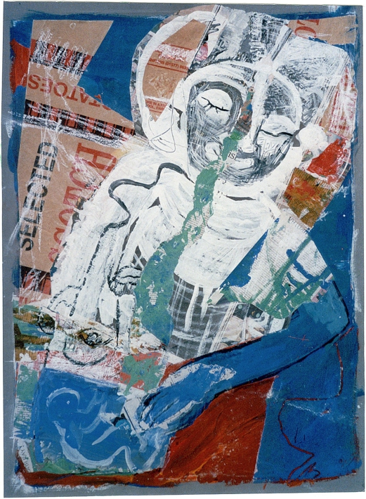 Selected, 60x80 cm, Gouache u. Collage a. Papier a. Holz 2011