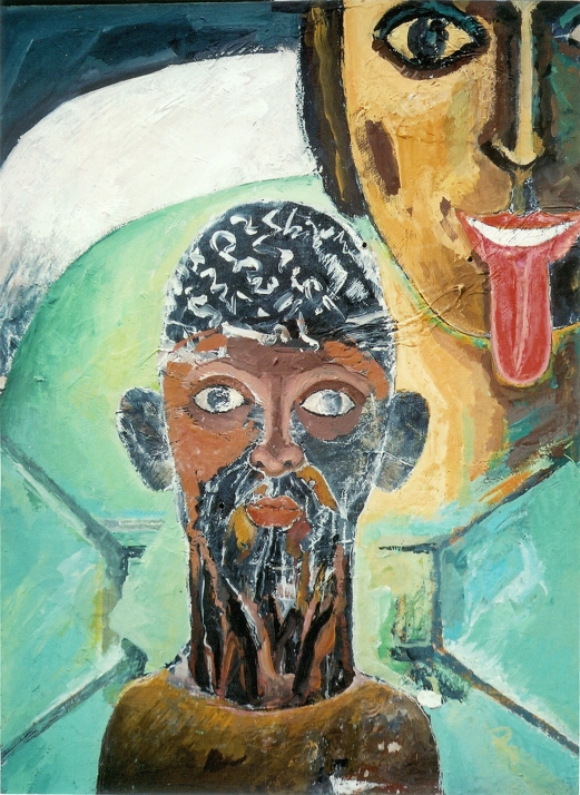 Göttinnen: Kali I, 80x60 cm, Acryl + Gouache a. Holz, ca. 2013